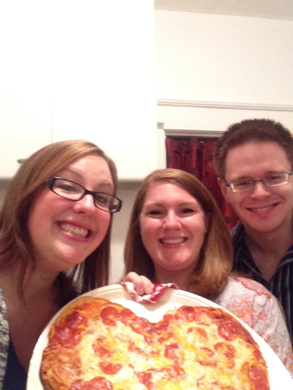 My gingers! The pizza! A perfect night.