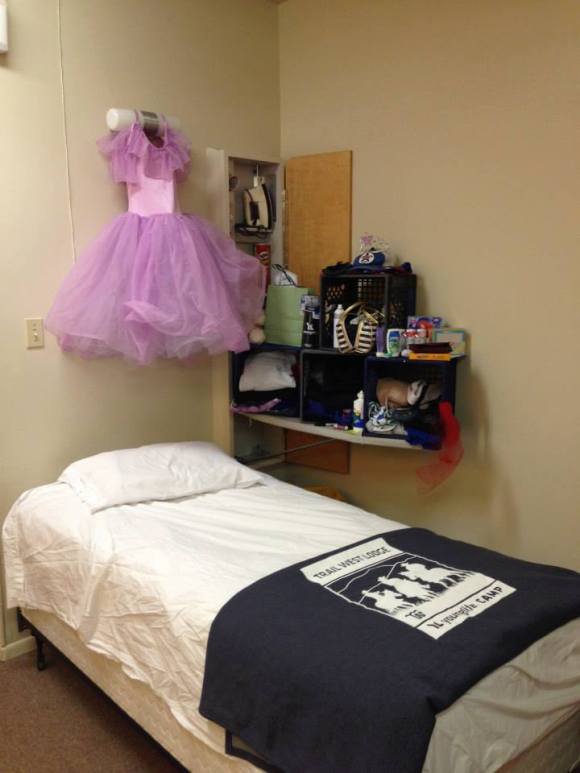 It's basically ever girls dream... a tutu hung above the bed!!